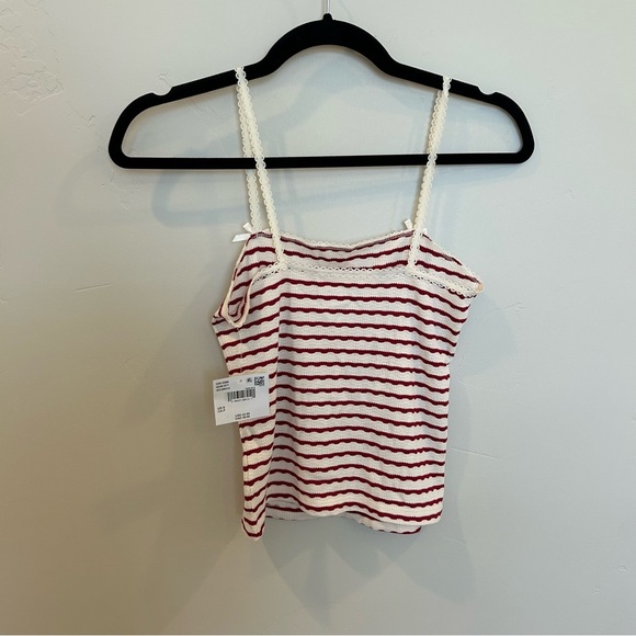 Women’s AE Lace Trim Cami, Raspberry Peak, Small - Picture 8 of 8